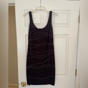 David Meister cocktail dress. Purple with beads.